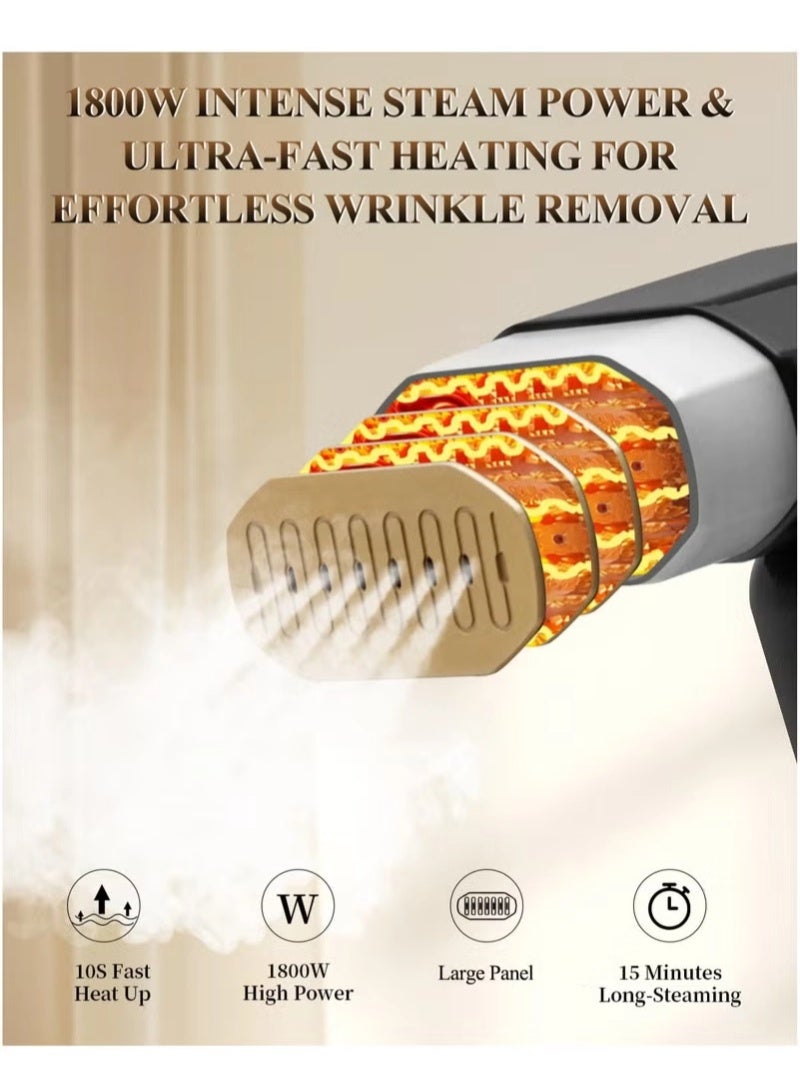 فيستون مكواة بخار محمولة للملابس بالبخار، مكواة بخار محمولة باليد 2 في 1 ومكواة بخارية 2 في 1، إزالة التجاعيد بسرعة، درجة حرارة قابلة للتعديل ب 5 مستويات، مع شاشة رقمية LED، مناسبة للاستخدام المنزلي والمكتبي والسفر - Image 5