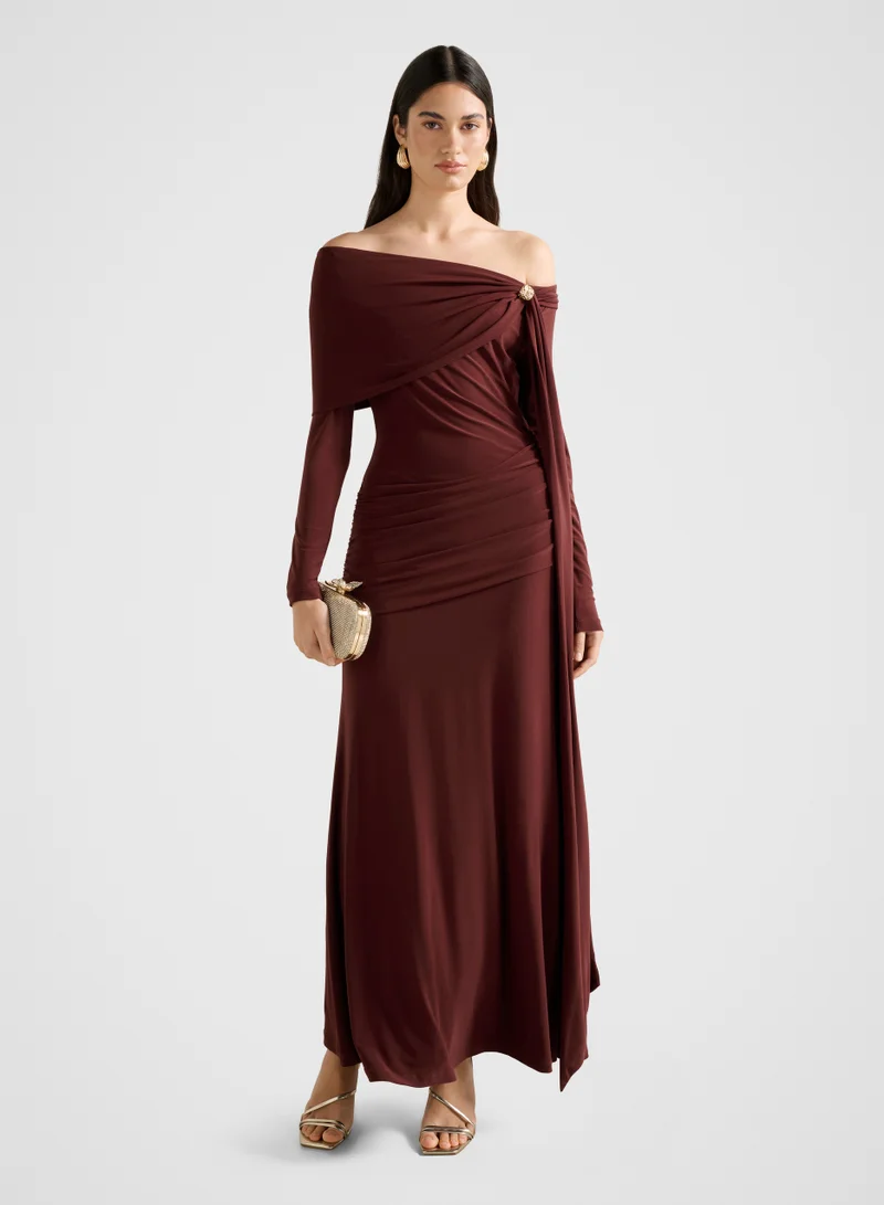 JOCELYN Jersey Draped Maxi Dress