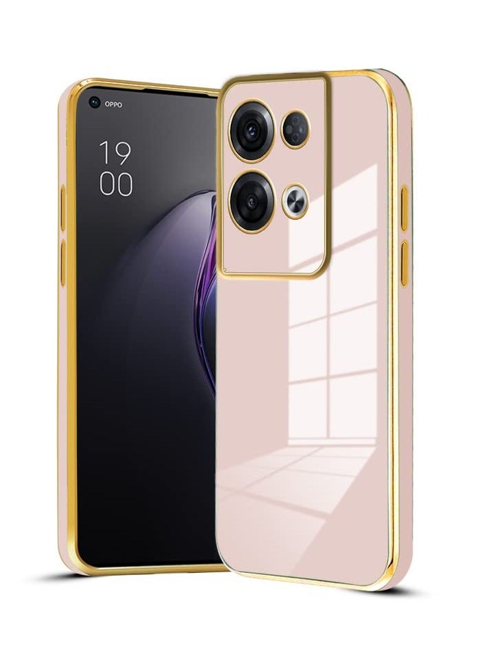 OPPO Reno 8 Pro 5G Pink Mobile Phone Case Cover, Luxury Plating Soft Back Cover, Raised Full Camera Protection - Image 1
