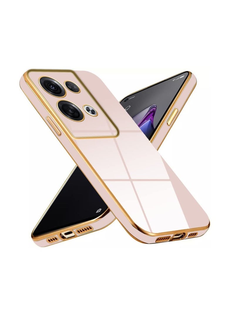 OPPO Reno 8 Pro 5G Pink Mobile Phone Case Cover, Luxury Plating Soft Back Cover, Raised Full Camera Protection - Image 2