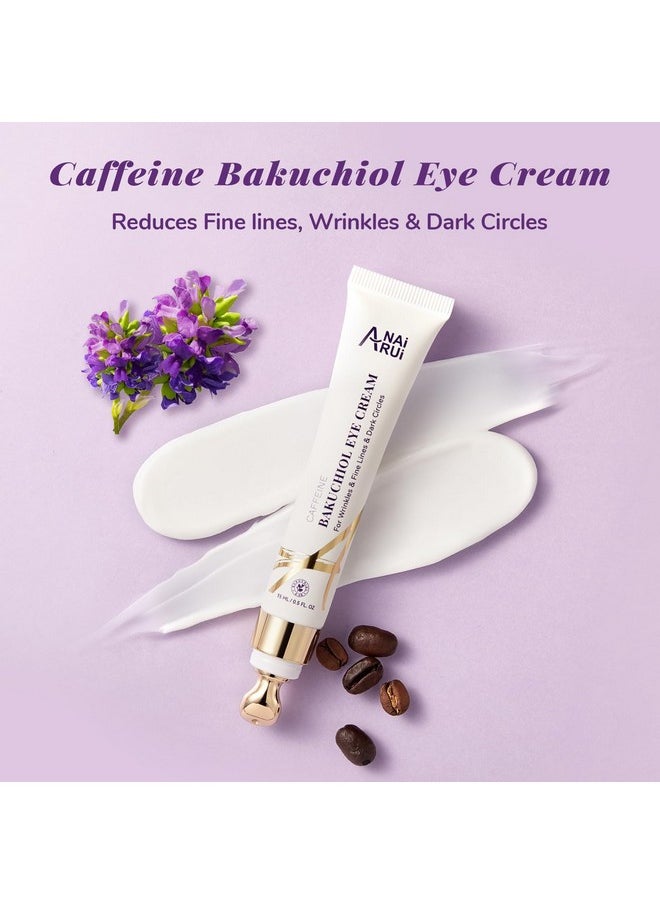 ANAI RUI - Caffeine Bakuchiol Firming Eye Cream, Retinol & Peptide Eye Cream For Dark Circles, Puffiness, Wrinkles, Bakuchiol Alternative Retinol Eye Moisturizer For Under-Eye Skin Repair 0.5 Fl Oz - Image 1