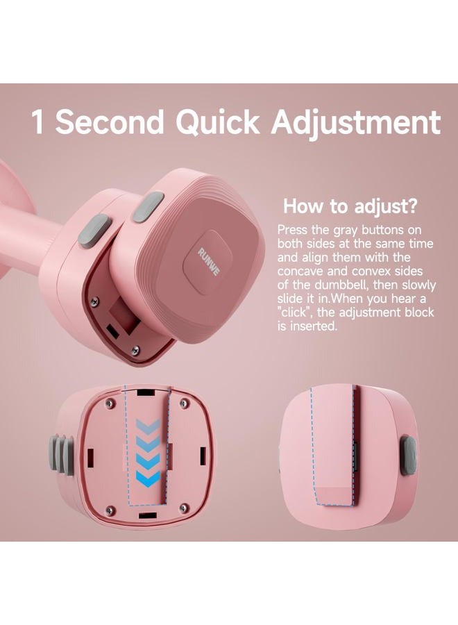 RUNWE Adjustable Dumbbell Set of 2 - Fast Adjustment 4 in 1 Free Weights Dumbbells Set for Women, Each 2.2 3.3 4.4 5.5lb Hand Weights Set for Home Gym & Outdoor Exercise Training - Image 4