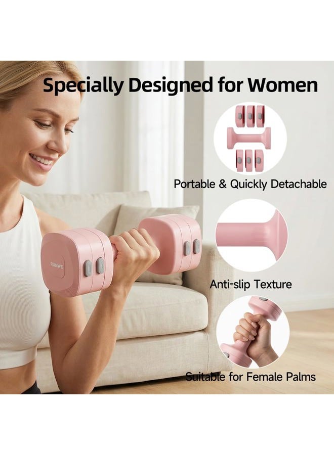 RUNWE Adjustable Dumbbell Set of 2 - Fast Adjustment 4 in 1 Free Weights Dumbbells Set for Women, Each 2.2 3.3 4.4 5.5lb Hand Weights Set for Home Gym & Outdoor Exercise Training - Image 5