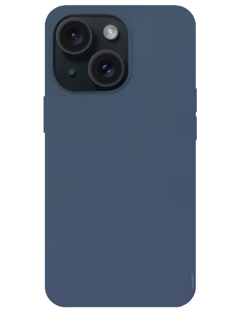 Silicone Case Cover for Apple iPhone 15 Plus, Slim Protective Cover with Microfiber Lining, Drop Protection - Dark Purple - Image 4