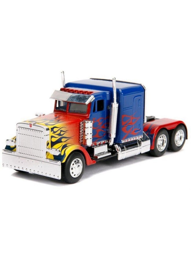Jada Optimus Prime Truck with Robot on Chassis from Transformers Movie Hollywood Rides Series 1/32 Diecast Model