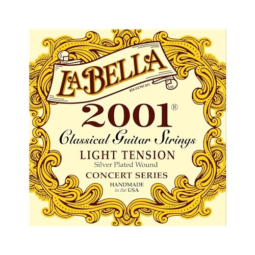 La Bella 2001 Light Tension Silver-Plated wound Classical Guitar Strings - 028-041 - Image 1