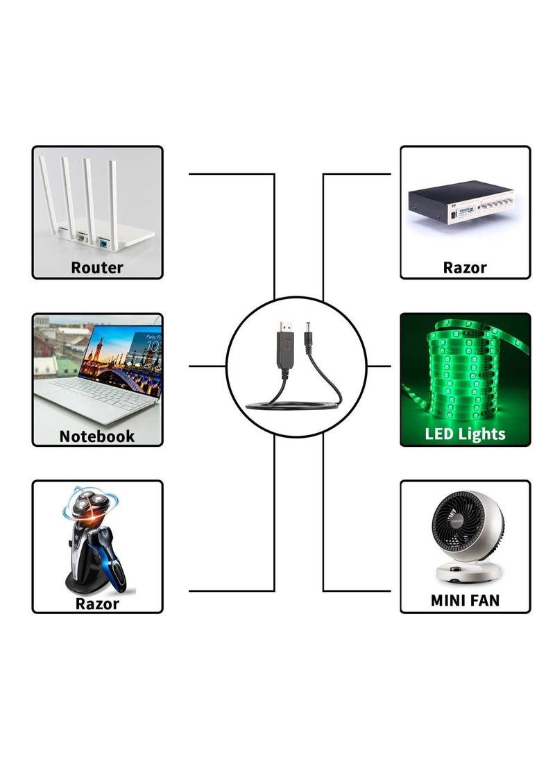 5V to 12V USB to DC Adapter Cable, 2 Pack - Image 3