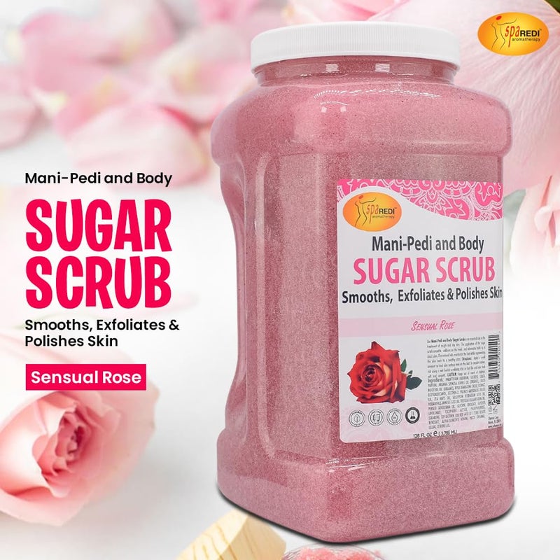 SPA REDI Sugar Body ScrubSensual Rose 128 Oz Exfoliating Moisturizing Hydrating and Nourishing Glow Polish Smooth and Fresh Skin Body Exfoliator - Image 2