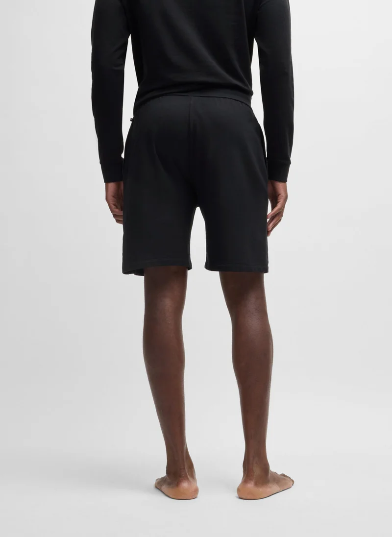 بوس Cotton-terry shorts with metallic logo