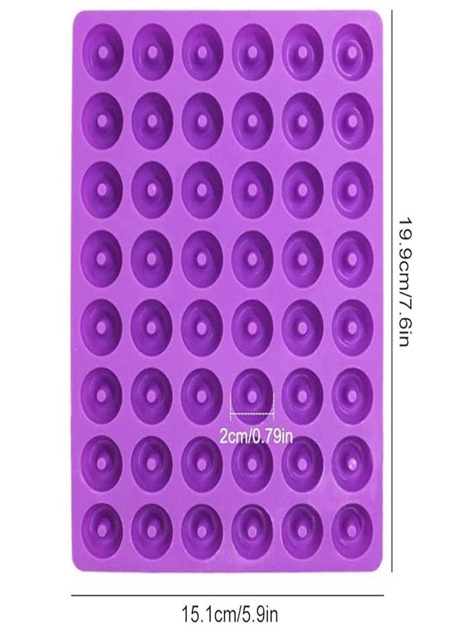 MoldBerry Silicone 48 Cavity Non Stick Donut Candy Mold | Gummy Candy Molds for Chocolate Jelly Ice Cube Candy Pralines Caramels Ganache Snacks Baking Candy Cake Decoration - Pack of 1 (Multicolor) - Image 2