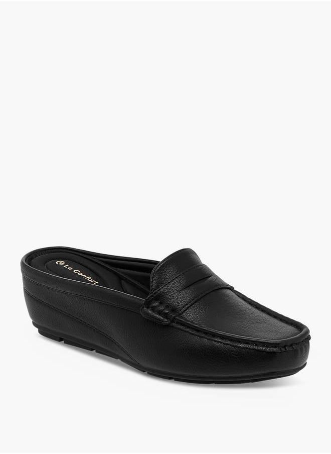Le Confort Women Solid Slip-On Mules with Wedge Heels  - Image 2