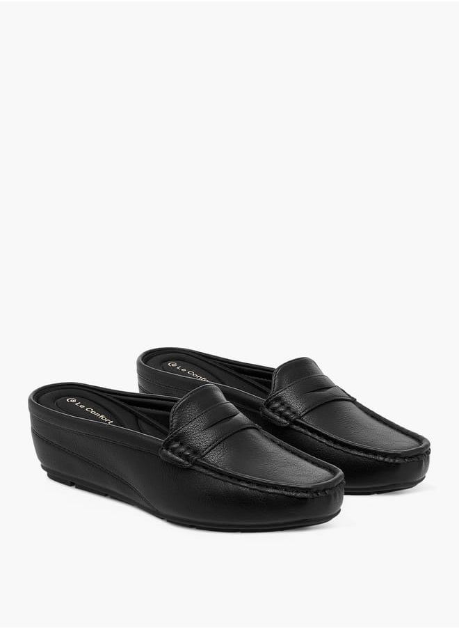 Le Confort Women Solid Slip-On Mules with Wedge Heels  - Image 1