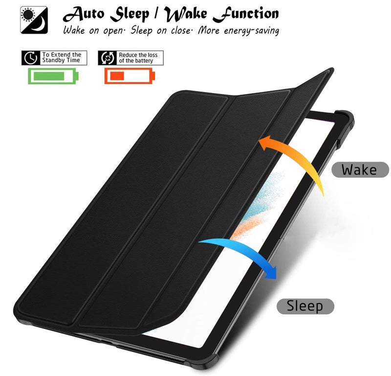 Robustrion Cover for Samsung Galaxy Tab A8 Cover Case 10.5 inch Trifold Flip Stand Case Cover for Samsung A8 Tablet [SM-X200/X205/X207] - Black - Image 2