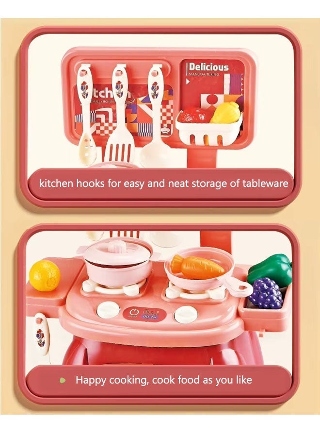 30 Pcs Kitchen Pretend Play Toy Set, Kitchen Toys Set ForKids Role Play Cookware Indoor DIY Toy Games, Kitchen Accessories Toys Sets Fruit and vegetable accessories for Boys, Girls, Kids, Children, Green - Image 5