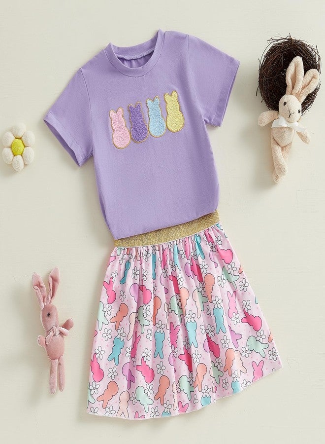 YINGISFITM Toddler Easter Dress outfit Baby Girl Bunny Shirt Sweatshirt Tulle Tutu Skirt Kids Little Girls Easter Clothes (Purple bunny shirt, 2-3 Years) - Image 3