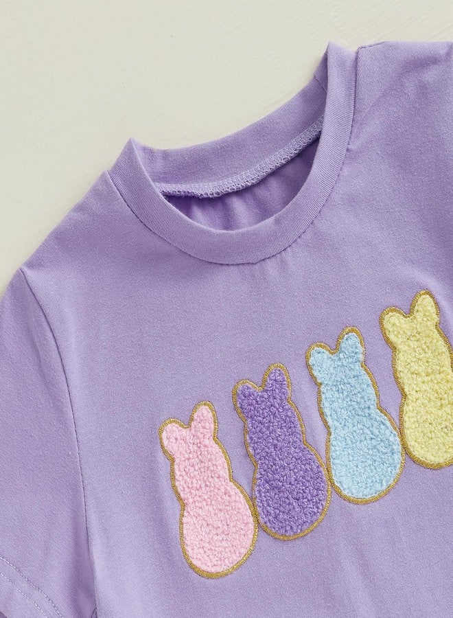 YINGISFITM Toddler Easter Dress outfit Baby Girl Bunny Shirt Sweatshirt Tulle Tutu Skirt Kids Little Girls Easter Clothes (Purple bunny shirt, 2-3 Years) - Image 5