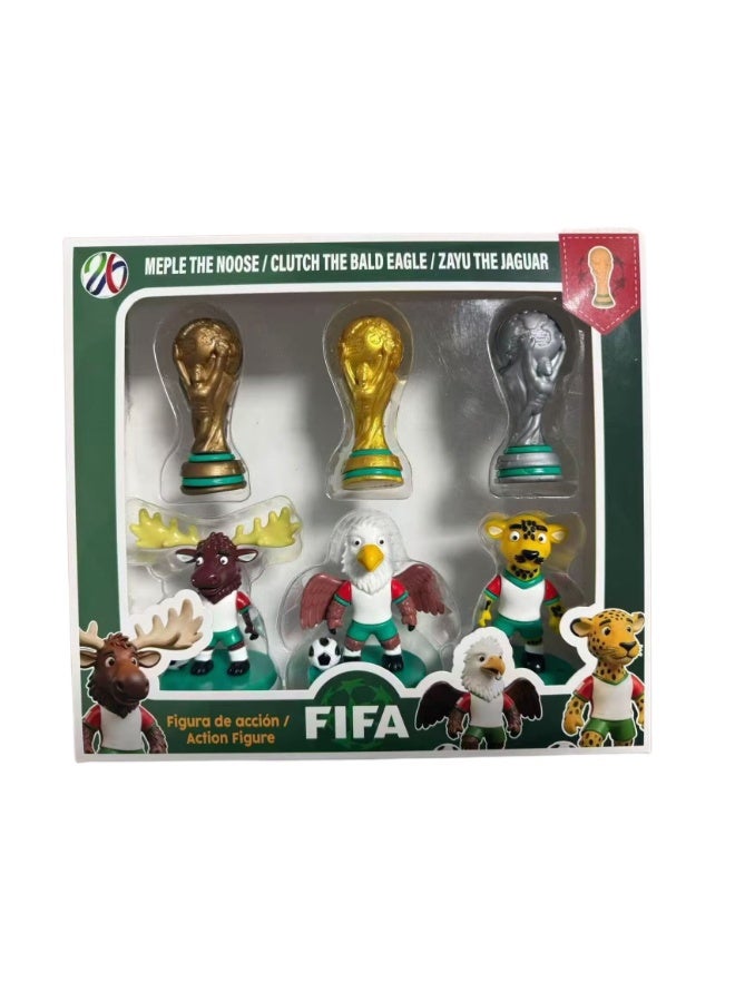 فيفا مجموعة تماثيل تذكارية لهواة كرة القدم لكأس العالم 2026 بين الولايات المتحدة وكندا والمكسيك: تماثيل الغزال والنسر والفهد للعرض - Image 5