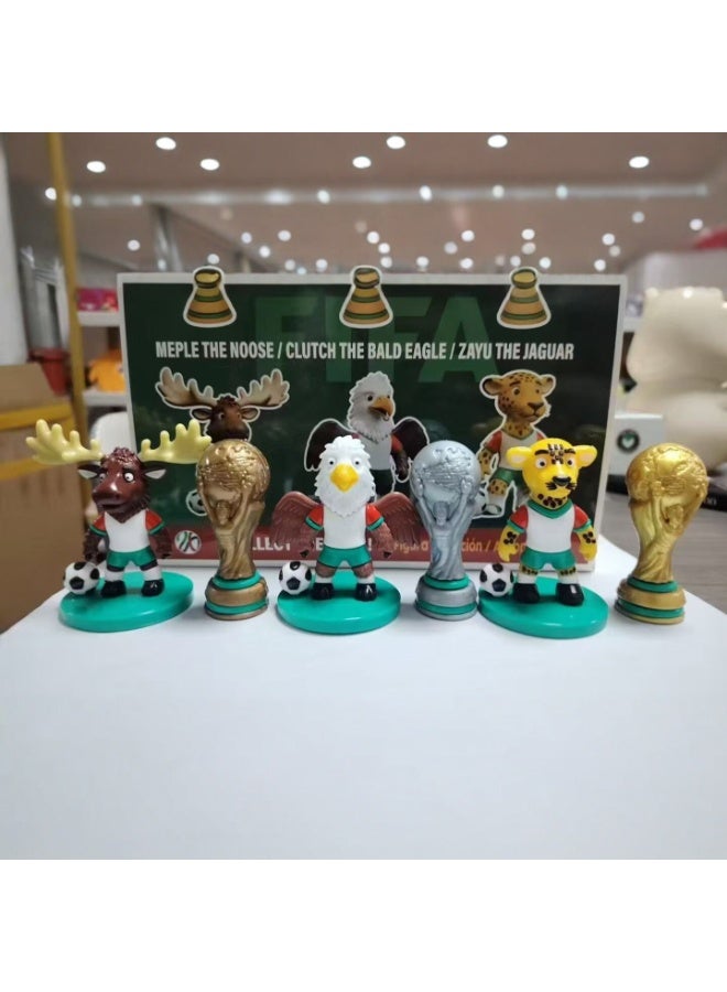 فيفا مجموعة تماثيل تذكارية لهواة كرة القدم لكأس العالم 2026 بين الولايات المتحدة وكندا والمكسيك: تماثيل الغزال والنسر والفهد للعرض - Image 2