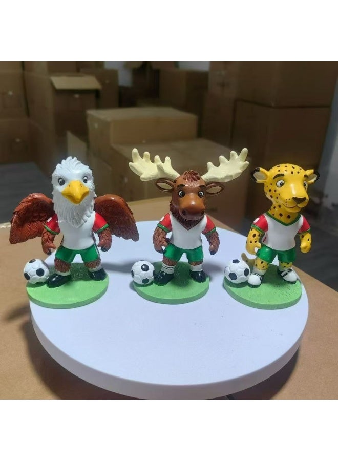 فيفا مجموعة تماثيل تذكارية لهواة كرة القدم لكأس العالم 2026 بين الولايات المتحدة وكندا والمكسيك: تماثيل الغزال والنسر والفهد للعرض - Image 4