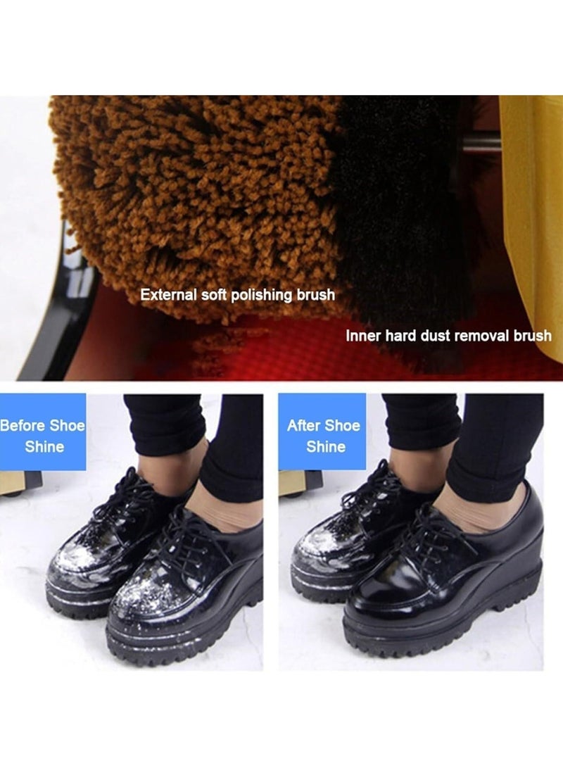 VITION آلة تلميع الأحذية الأوتوماتيكية، جهاز تلميع كهربائي للأحذية مع فرشتين مزدوجتين للأحذية البنية والسوداء، موزع كريم، مثالي للاستخدام في المنزل والمكتب وردهة الفندق (فضي) - Image 3