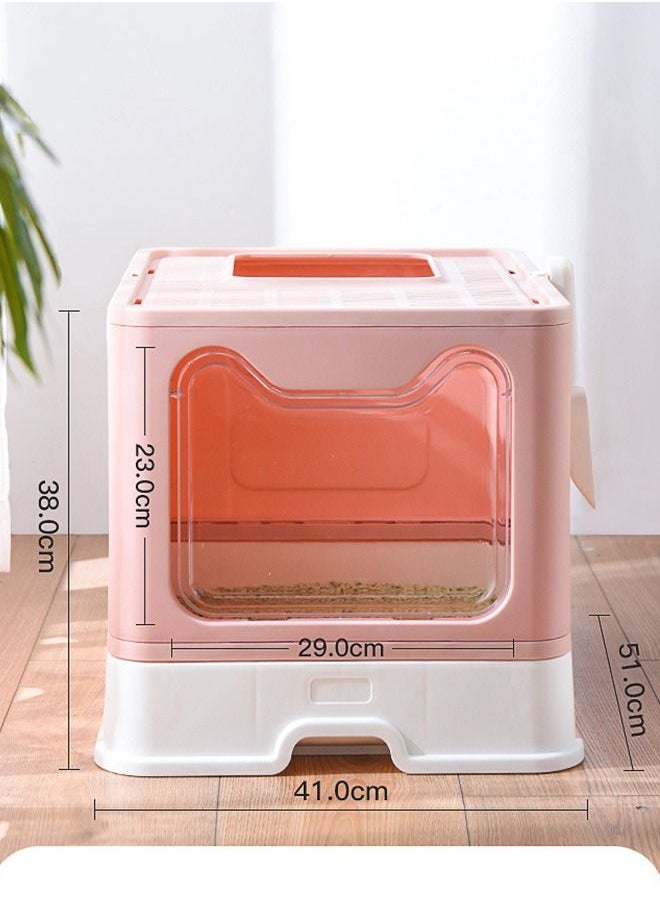Occuwzz - Foldable Cat Litter Box with Lid Extra Large Covered Litter Box with Cat Litter Scoop Drawer Type Enclosed Kitty Litter Box - Image 1