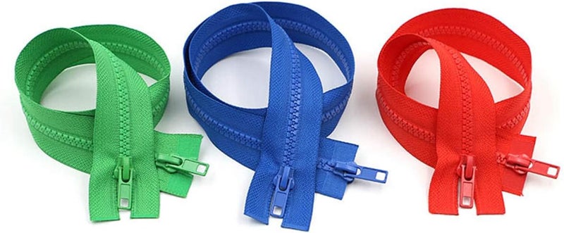 Sewing Zippers,Sewing Zippers 2Pcs 5# Double Opend End Zip Resin Zippers 50/200cm Down Jacket/Overcoat Zip Craft Sewing Accessories Color 5,50cm (Color : Color 12, Size : 80cm) - Image 4