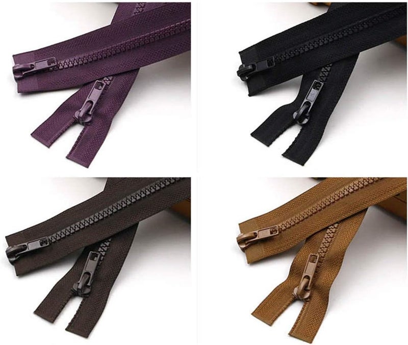 Sewing Zippers,Sewing Zippers 2Pcs 5# Double Opend End Zip Resin Zippers 50/200cm Down Jacket/Overcoat Zip Craft Sewing Accessories Color 5,50cm (Color : Color 12, Size : 80cm) - Image 5