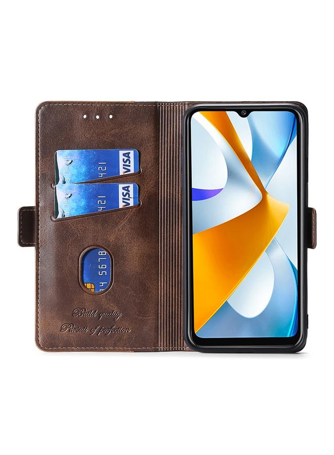اس-توب جراب لهاتف OPPO A57 4G 2022 جراب هاتف جلدي بلون متباين مع مشبك جانبي - Image 3