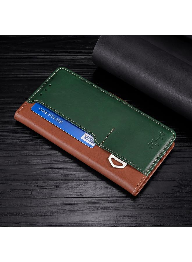 اس-توب جراب لهاتف OPPO A57 4G 2022 جراب هاتف جلدي بلون متباين مع مشبك جانبي - Image 5