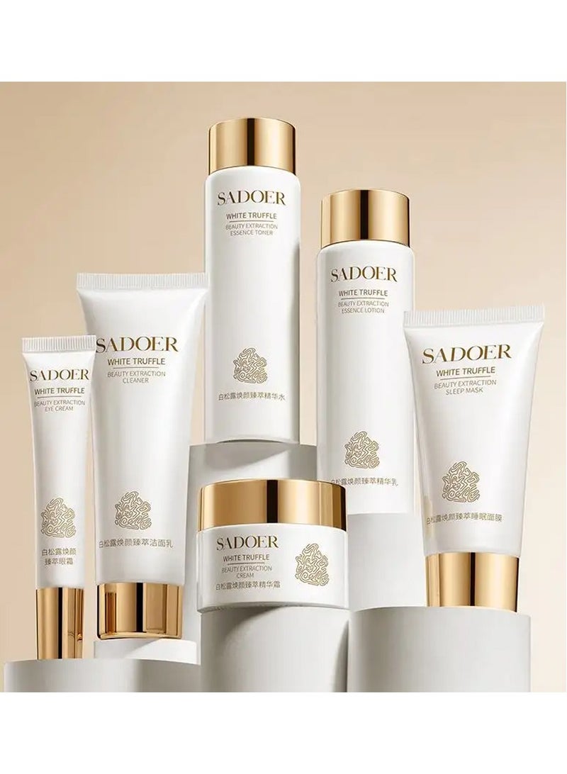SADOER Whitening Face Serum Cream Skin Care Kit 6 Pcs White Truffle Yeast Organic Moisturizing Skincare Set - Image 4