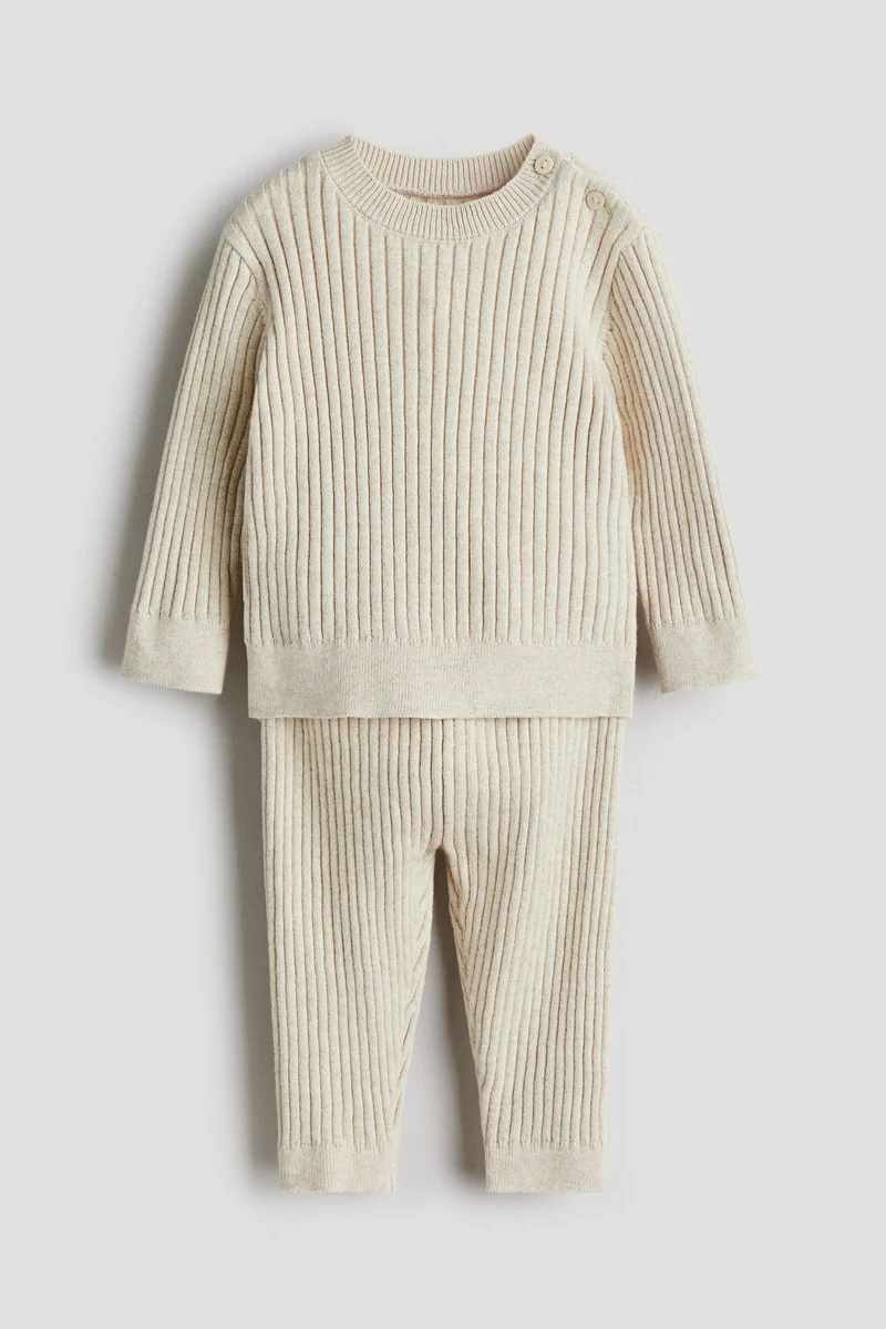 H&M 2-piece rib-knit cotton set