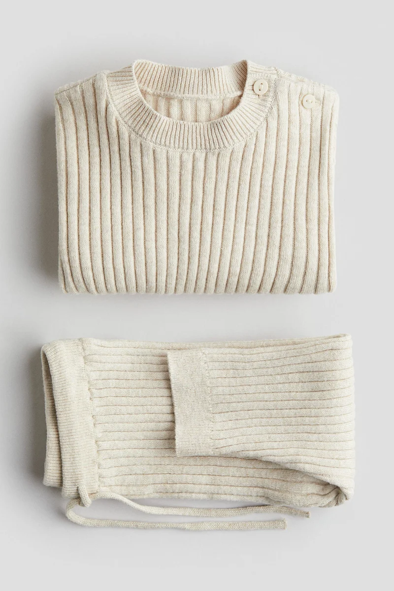 H&M 2-piece rib-knit cotton set