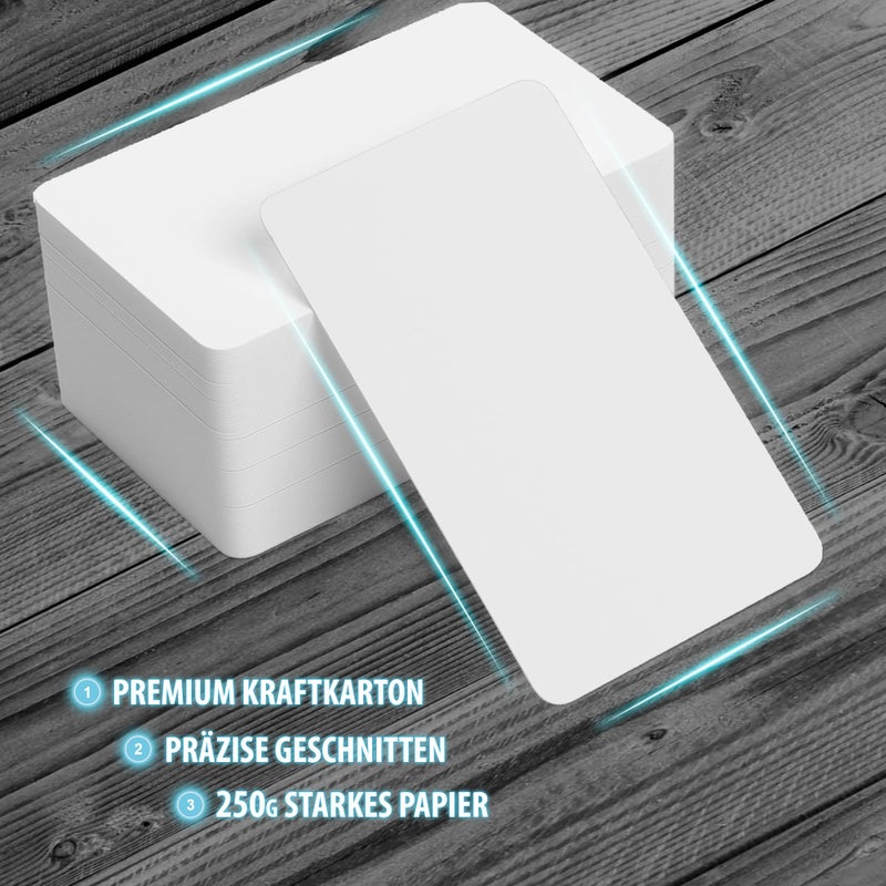 ELES VIDA Business Cards Blank - Paper Cards, Index Cards, Playing Cards, Flashcards, Memory, Business Cards Paper for Learning Memory - Memo Cards, Note Cards, Bookmarks in White (White, 150 Sheets) - Image 5
