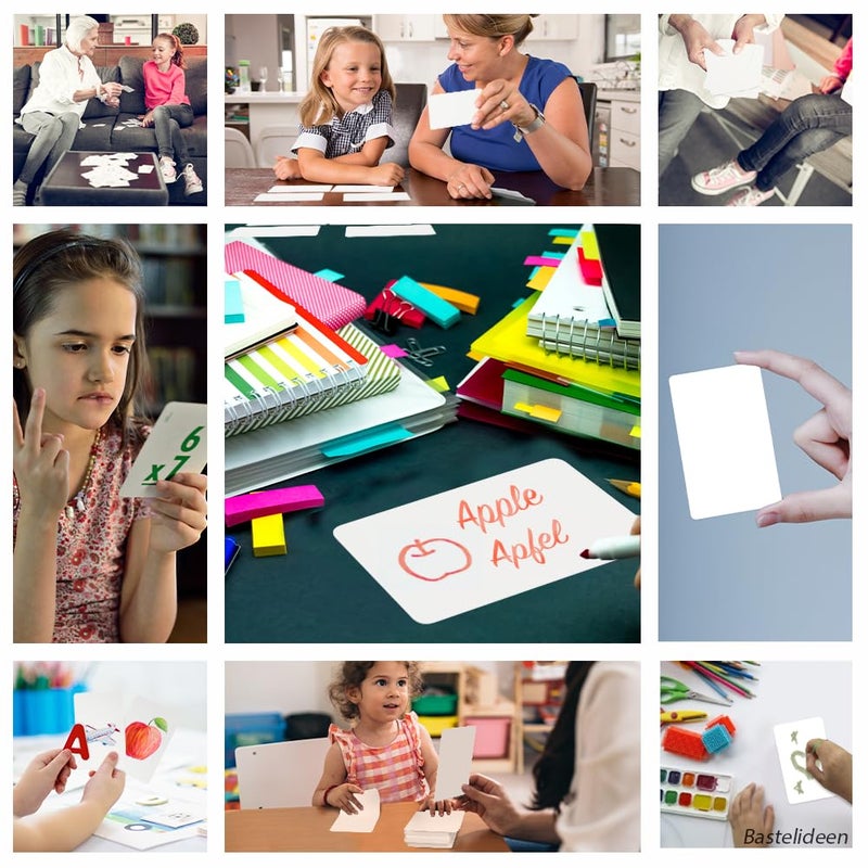 ELES VIDA Business Cards Blank - Paper Cards, Index Cards, Playing Cards, Flashcards, Memory, Business Cards Paper for Learning Memory - Memo Cards, Note Cards, Bookmarks in White (White, 150 Sheets) - Image 4