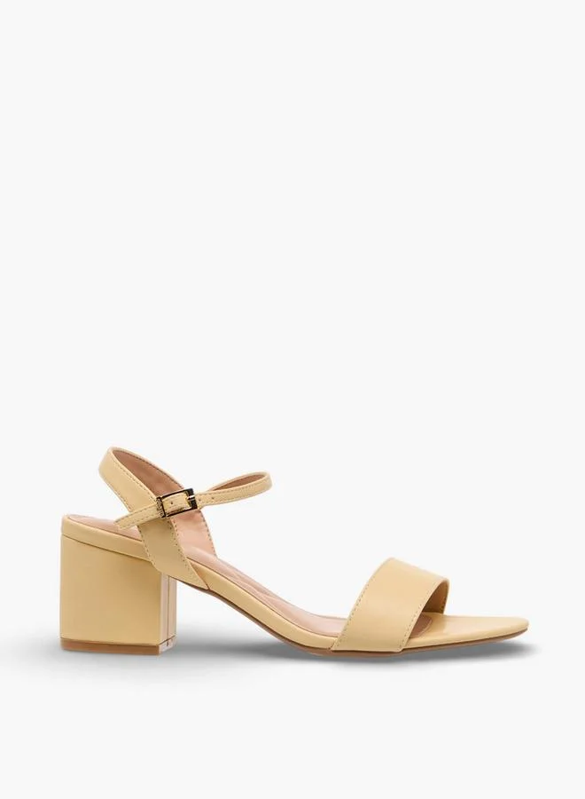 Celeste YELLOW Women Block Heel Ankle Strap Sandals for Women | Best Price UAE