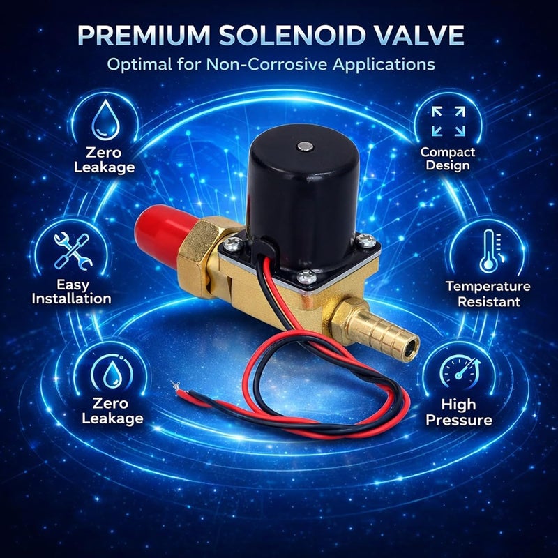 Electric Solenoid Valve 2 Way, Brass, DC 24V, Split Design for Argon Arc Welding - Durable Control Valve, Wide Temperature Range, Suitable for Clean Gas Use - Image 3
