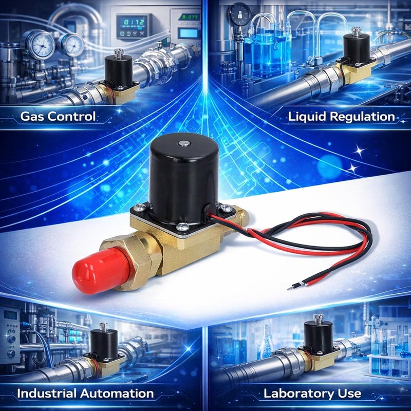 Electric Solenoid Valve 2 Way, Brass, DC 24V, Split Design for Argon Arc Welding - Durable Control Valve, Wide Temperature Range, Suitable for Clean Gas Use - Image 4