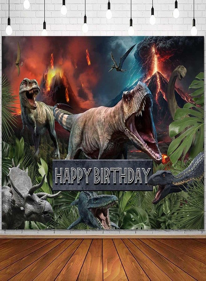 Sensfun Dinosaur Happy Birthday Backdrop Banner Boy Kids Dino Theme Birthday Party Photography Background Jungle Dinosaur World Park Birthday Party Decorations Supplies Photo Booth Backdrops 6x4ft - Image 5