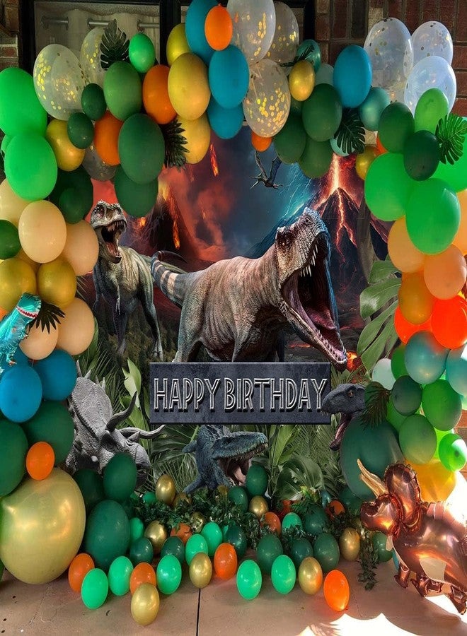 Sensfun Dinosaur Happy Birthday Backdrop Banner Boy Kids Dino Theme Birthday Party Photography Background Jungle Dinosaur World Park Birthday Party Decorations Supplies Photo Booth Backdrops 6x4ft - Image 4