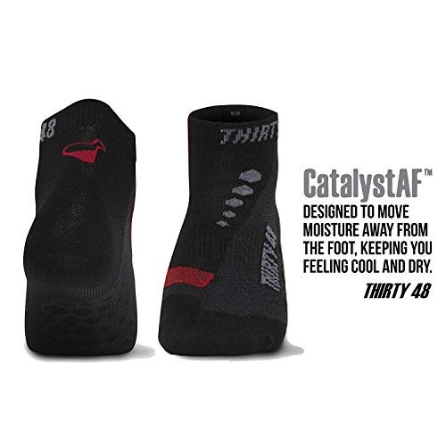 Thirty48 Low Cut Cycling Socks for Men and Women | Unisex Breathable Sport Socks (Extra Large - Men 10-14, [3 Pairs] Black/Gray) - Image 3