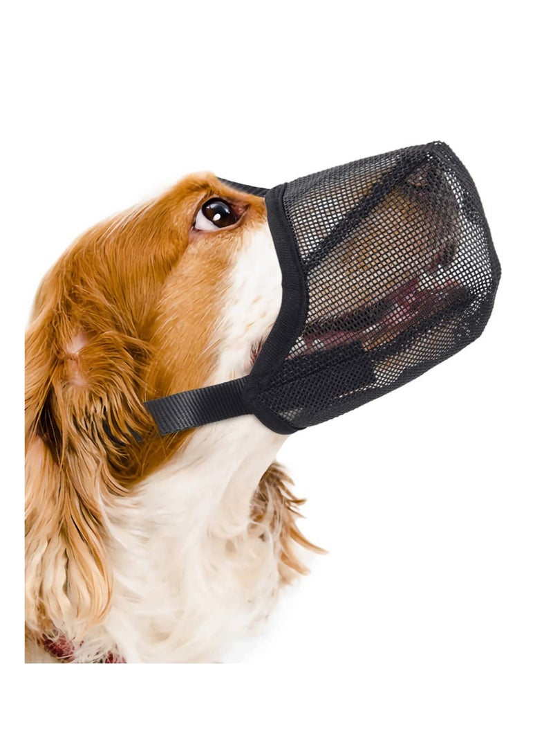 KASTWAVE Soft Mesh Dog Muzzle, Soft Mesh Covered Muzzles with Adjustable Straps, Prevent Biting Chewing and Licking, Suitable for Large Medium Small Sized Dogs, M (9½”-10½”) - Image 1