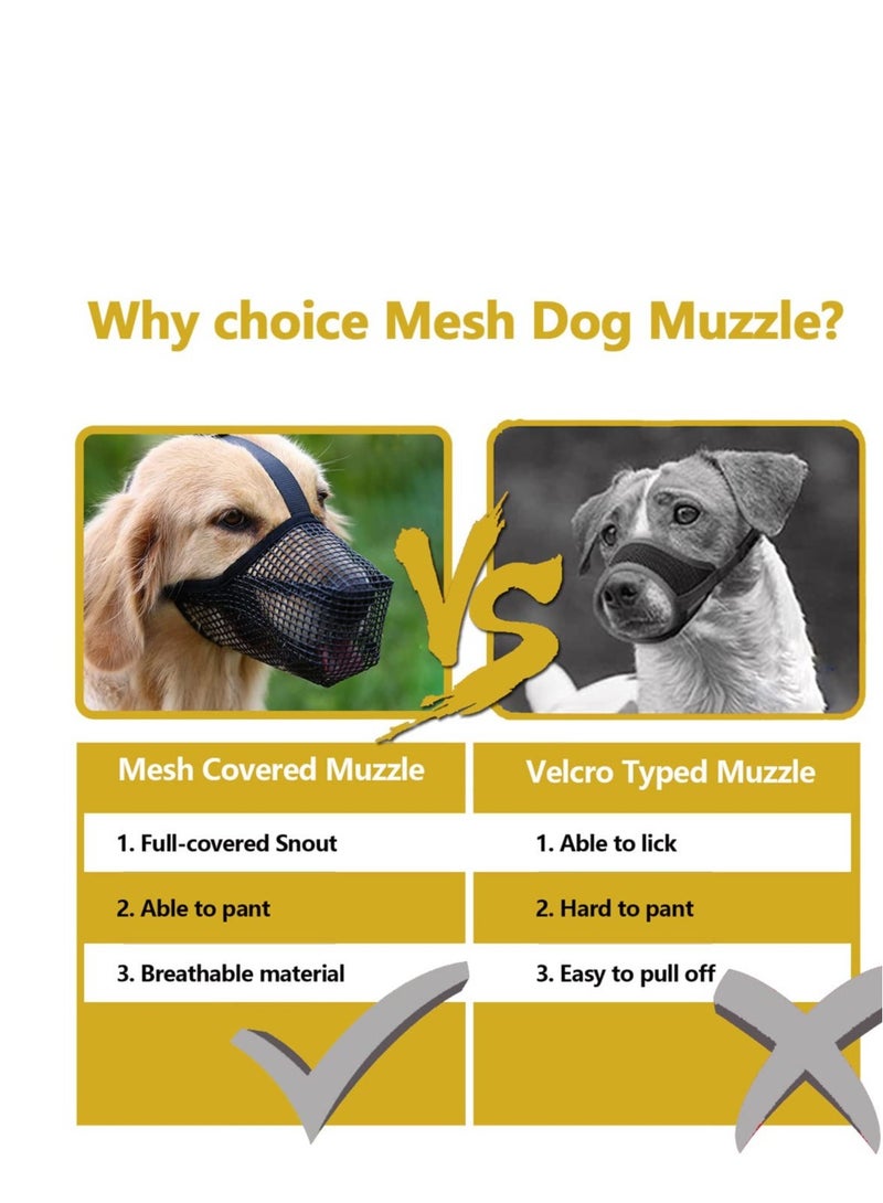 KASTWAVE Soft Mesh Dog Muzzle, Soft Mesh Covered Muzzles with Adjustable Straps, Prevent Biting Chewing and Licking, Suitable for Large Medium Small Sized Dogs, M (9½”-10½”) - Image 5