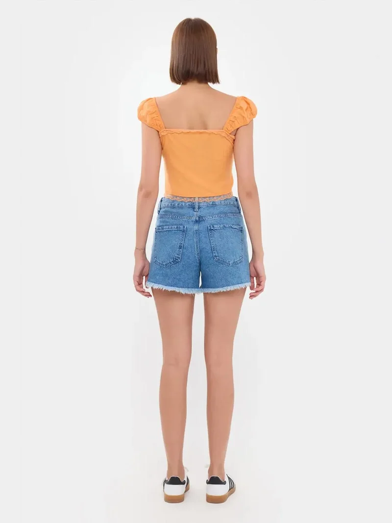 HICCUP Square Neck Lace Up Corset Top