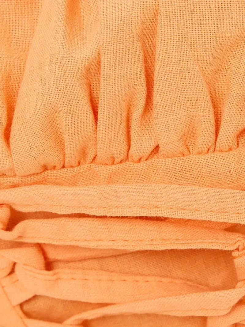 HICCUP Square Neck Lace Up Corset Top