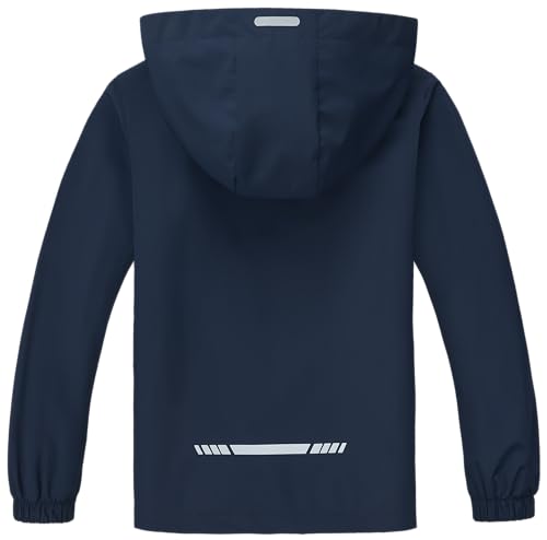 Slwosdlds Boys Girls Waterproof Rain Jacket Lightweight soft lining Kids Windbreaker Hooded Coat Easy to Fold - Image 3