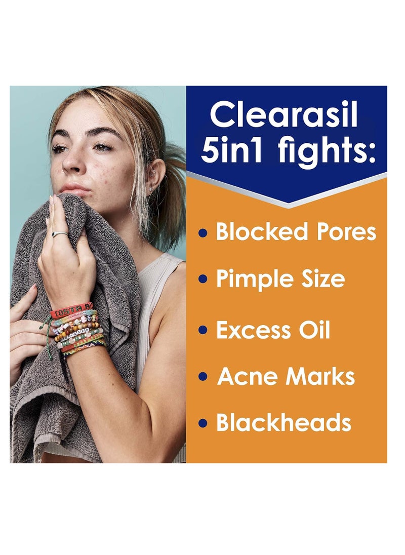 Clearasil - Clearasil Stubborn Acne Control 5in1 Spot Treatment Cream, Maximum Strenght with 10% Benzoyl Peroxide, Acne Medication, 1 oz - Image 1