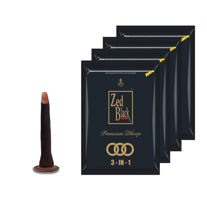 Zed Black 3 in 1 Premium Dhoop Batti | Combo Assorted Dhoop - Pack of 4 - Image 1