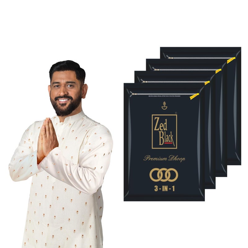 Zed Black 3 in 1 Premium Dhoop Batti | Combo Assorted Dhoop - Pack of 4 - Image 2