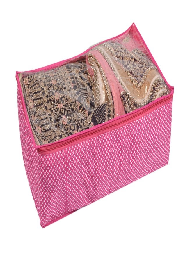 SuneshCreation Sunesh Creation Saree/Lehenga/ghaghra/Gown Cover with Zip Big Size for Storage | Capacity of 10-12 Sarees Set (Pack of 1) - Image 1