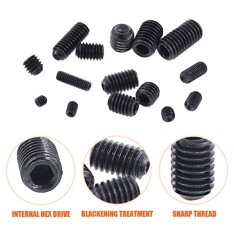 Rustark طقم براغي ألين رأس سداسي مكون من 450 قطعة M3/M4/M5/M6/M8 مع محرك سداسي داخلي - فئة 12.9 من الفولاذ الأسود السبيكي - Image 4